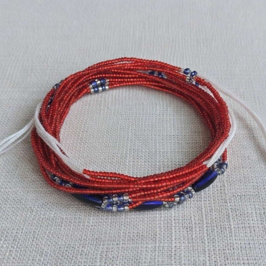 Drie in 1 Rood en Zwart Waistbeads