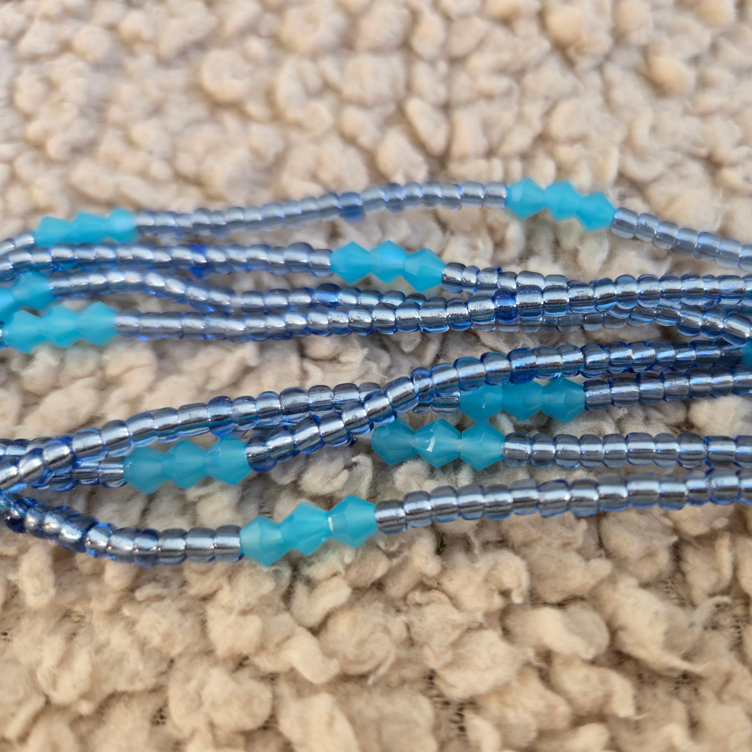 Blauwe Serenity Taille kralen