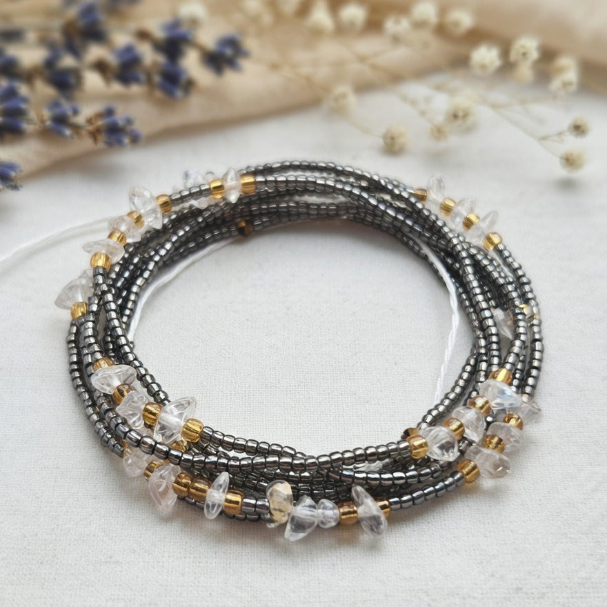 Silberne Sanduhr-Taillenperlen für Kurven