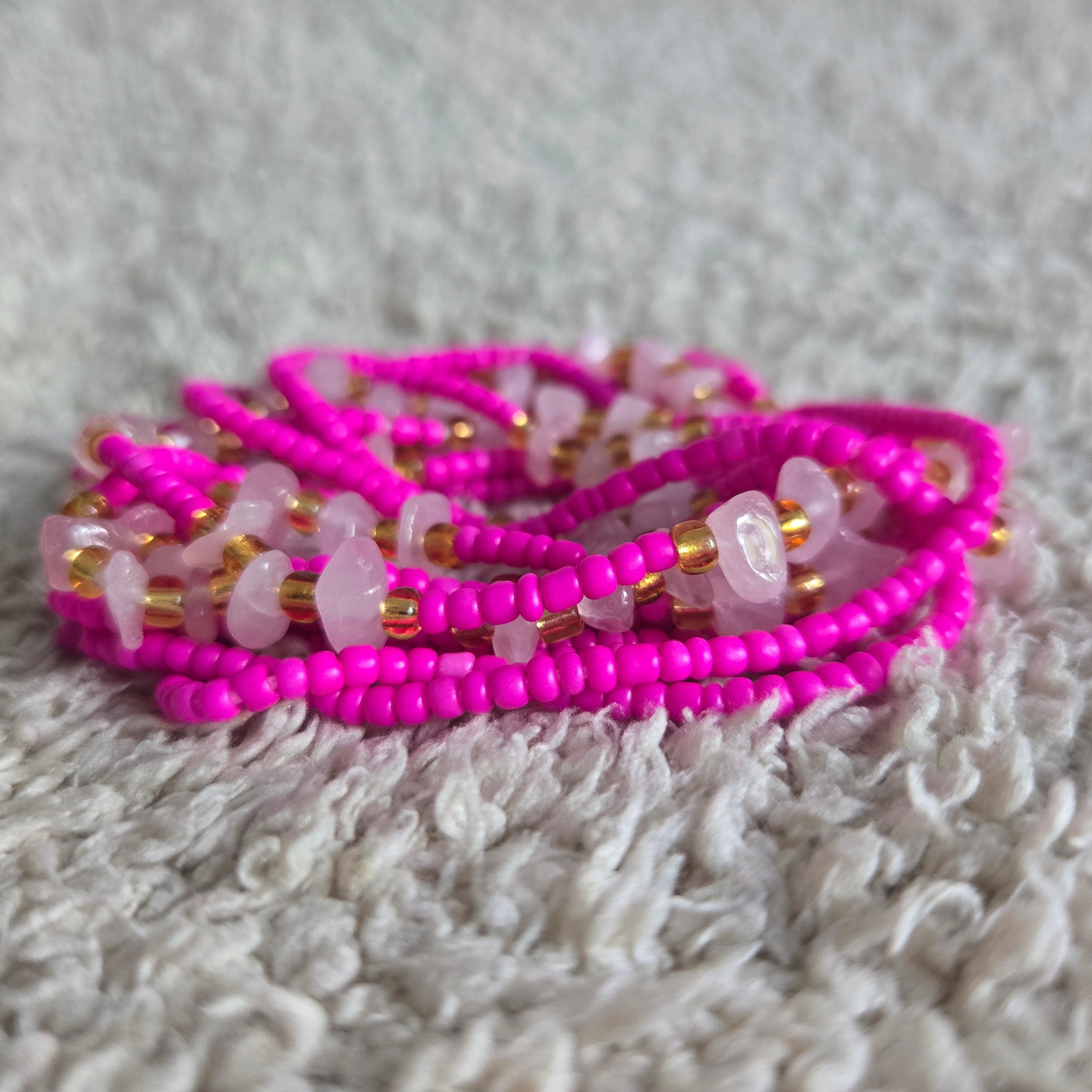 The Love Identity Waistbeads Rose Quartz waistbeads