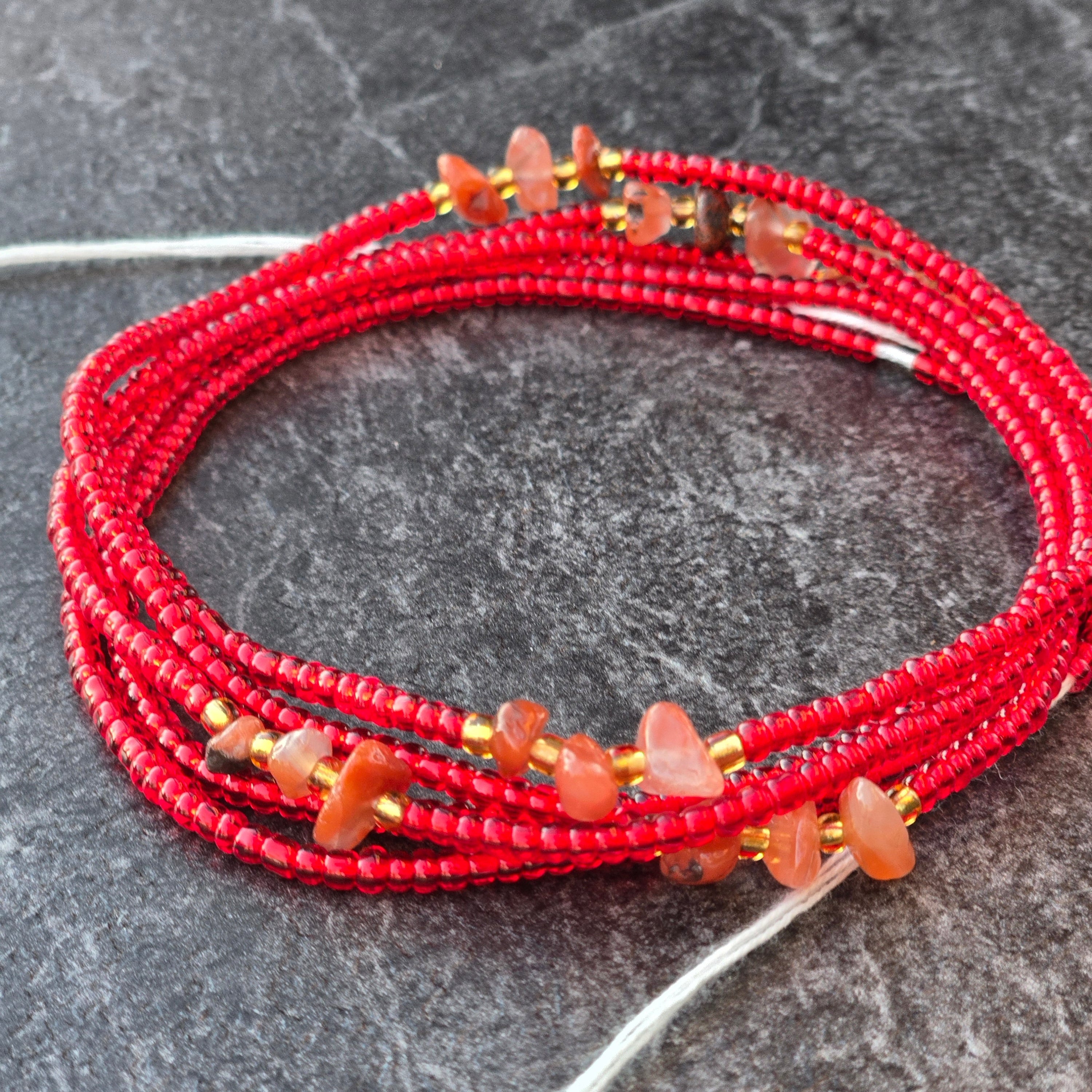 Het Ontwaken: Rode Agaat Waistbeads