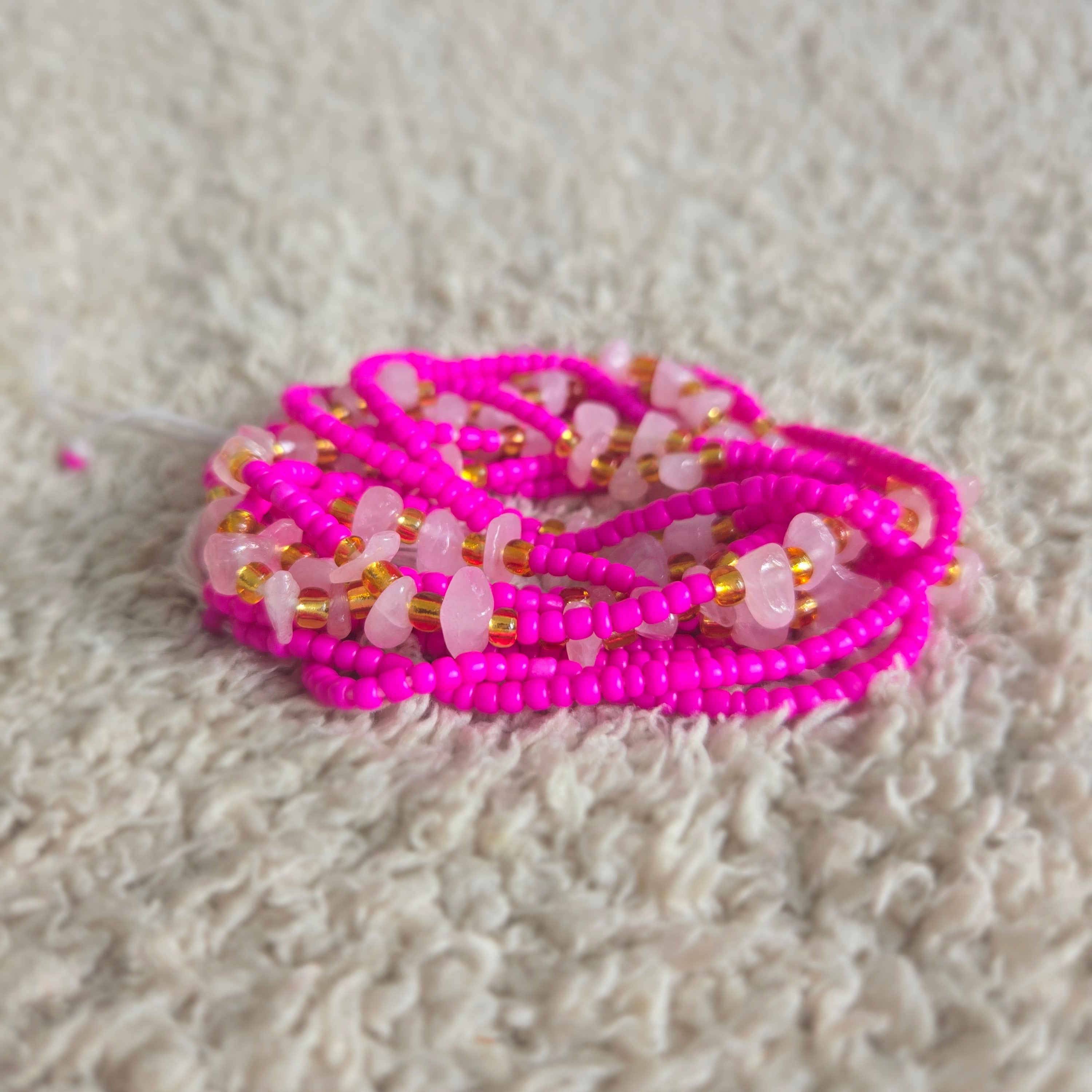 The Love Identity Waistbeads Rose Quartz waistbeads