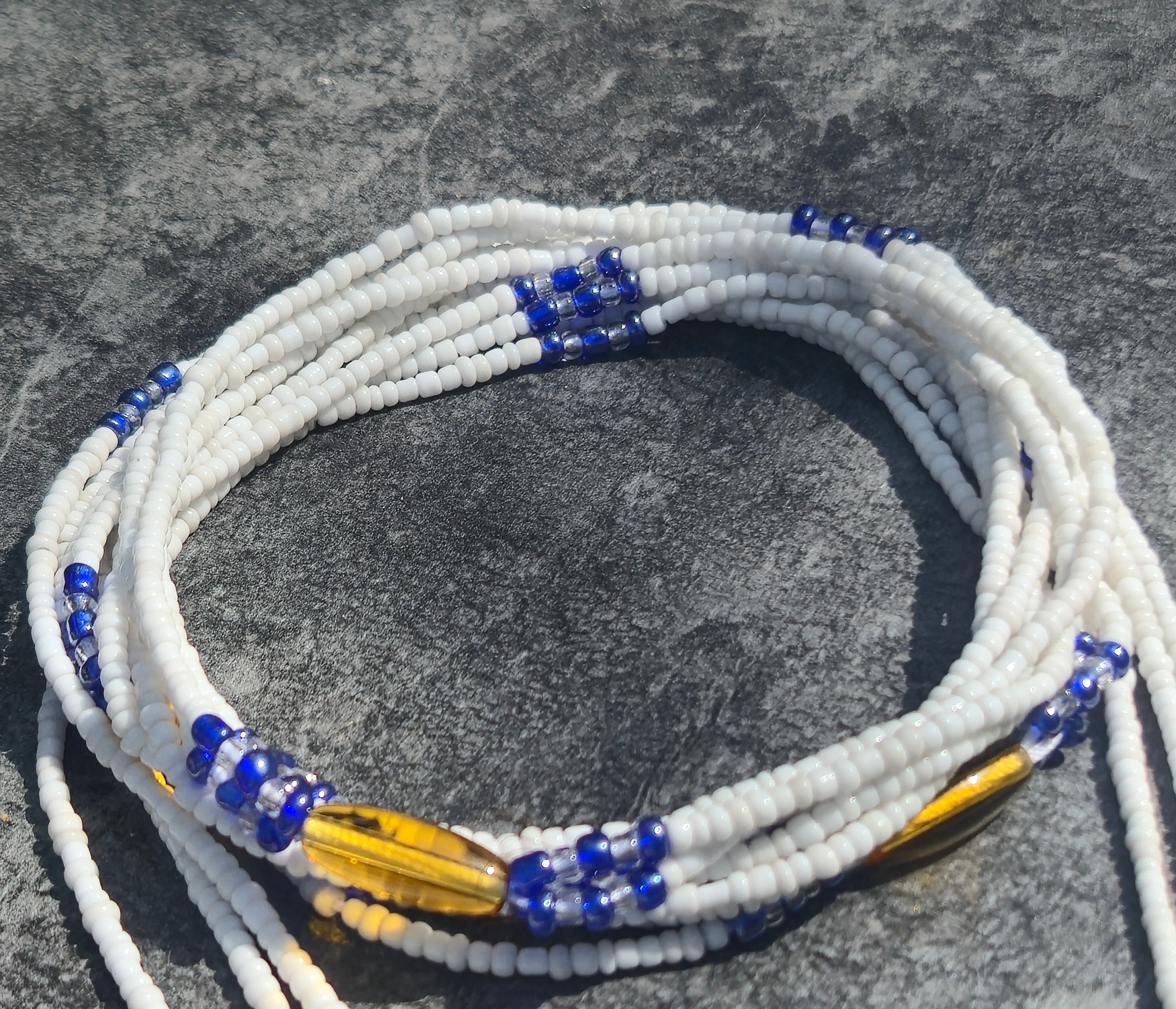 ADZO PEACE: BORN ON MONDAY WAIST BEADS