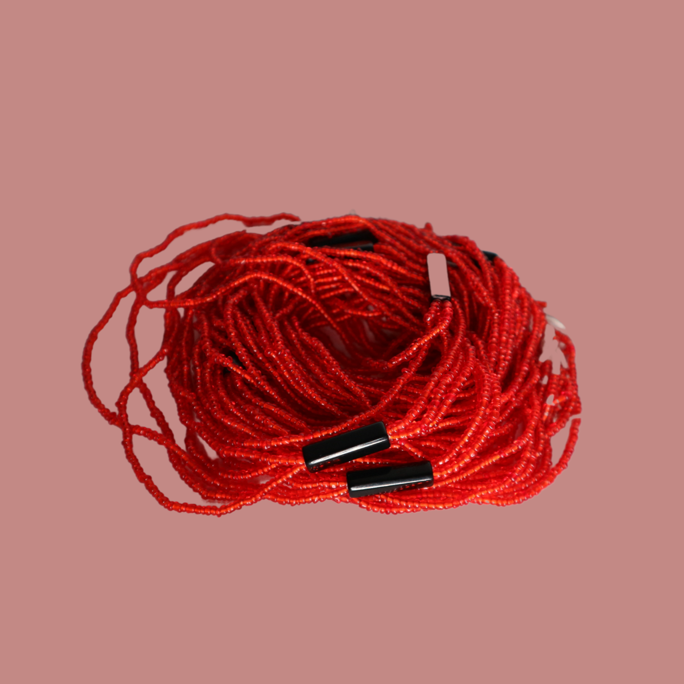 Drie in 1 Rood en Zwart Waistbeads